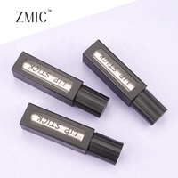 Tubes à lèvres hermétiques de 3 ml, tubes à gloss métalliques dorés vides, tubes à lèvres liquides noirs en plastique avec fenêtre transparente, logo personnalisé
