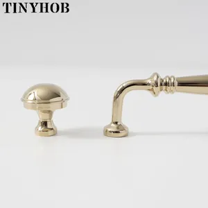 Pegangan emas terang gaya Eropa pegangan kuningan lemari kamar tidur lemari dapur menarik t-bar kenop laci perangkat keras pintu 160mm - Product Image 4