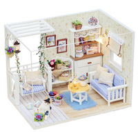 Zhiqu House Diy Wooden Cabin Kitten Diary Handmade Building Model Toys for Girls' Best Friends Birthday Gifts Color Box