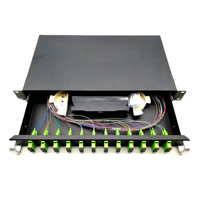 Panneau de brassage optique (ODF) 1U 2U 4 12 24 48 ports, montable en rack, avec boîtier de répartition et plateau de raccordement pour FTTH