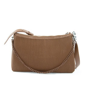 Nuevo estilo de moda Bolso cruzado con cremallera Bolso de hombro acanalado de PU de una sola Correa con forro de poliéster y decoración de cadena - Product Image 1