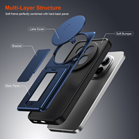 Étui de téléphone avec porte-cartes, design à fenêtre coulissante, coque antichoc en PC pour Redmi Note 15 Pro, Note 15 Pro+, A7 Pro, 15A, pour Poco F8 Ultra