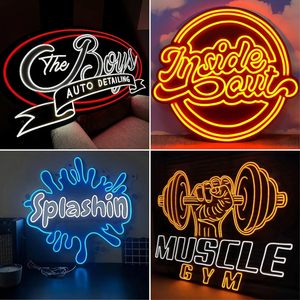Enseigne néon LED ronde personnalisée en gros, bande de 6 mm, acrylique, enseigne lumineuse personnalisée pour la publicité, la décoration de magasin ou de bar - Product Image 6