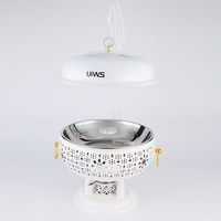 UIWS Dernier Design – Ensemble de Réchauds Professionnels 8L en Acier Inoxydable Blanc/Doré/Noir avec Couvercle Suspendu pour Traiteur, Buffets, Mariages et Réceptions – Maintien au Chaud des Aliments