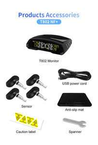 ระบบตรวจสอบแรงดันลมยางแบบไร้สายพลังงานแสงอาทิตย์ 12V พร้อมเซ็นเซอร์วัดแรงดันสำหรับรถยนต์ - Product Image 5