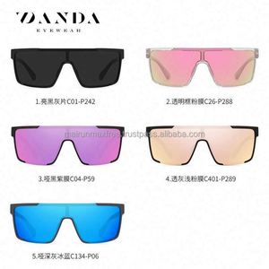 Custom Wholesale Tr90 <b>Frame</b> High Quality Fashion Tac Lens Side Shield Safety Polarized UV400 Square Full <b>Frame</b> Sunglasses Blue - Product Image 5