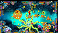 Mesin Kung Fu Panda 5-in-1 yang dioperasikan dengan koin Game Arcade tembak Boxing Fish Game Center garansi 1 tahun papan logam