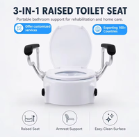 Bidet portable en HDPE pour personnes âgées avec protection solaire, poignées et siège de toilette surélevé