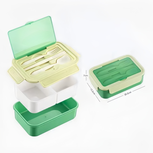 Wholesale Portable Microwaveable <b>Lunch</b> <b>Box</b> - Sealed Compartmentalized Picnic Food - Product Image 5