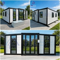 Maison conteneur préfabriquée extensible de 20 pieds avec dessin 3D gratuit le jour même, 4 chambres, 2 salles de bain, isolée, étanche, portable, type bungalow