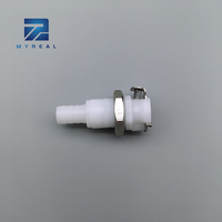 Ju All Plastic 3/8 "Tuyau Barb In-line Valved Shut Off Quick Connect Coupling Male Insert Natural Pom Disconnect Connector