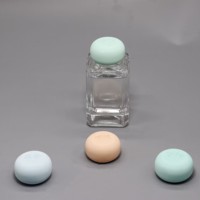 Nouvelle conception de diffuseur de roseau d'aromathérapie rond en verre transparent bouteille de parfum en verre diffuseur de roseau à capuchon en gypse avec logo personnalisé