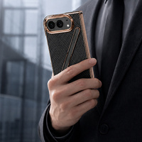 Étui de téléphone pliable transparent anti-rayures en verre trempé de luxe pour iPhone Duo avec stylet, fin et mince, placage PC, protection contre les chocs