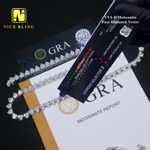 नए मॉडल फैंसी आकार टेनिस श्रृंखला संग्रह दिल 925 महिला प्रेमिका के लिए रजत मोसानाइट टेनिस हार - Product Image 3