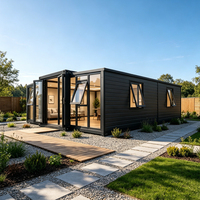 Maison conteneur préfabriquée de luxe extensible et modulaire de 20, 30, 40 pieds, portable, pour usage hôtelier, avec 4 chambres, design moderne et complet