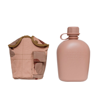 Bouteille de Cantine Tactique Extérieure 1L Camping Randonnée Survie Bouteille d'Eau Bouilloire avec Couvercle Bouteilles de Sport