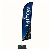 Drapeau publicitaire extérieur personnalisé haute visibilité avec base de poteau pour la promotion des entreprises – Vente en gros