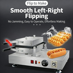Machine à gaufres électrique commerciale antiadhésive, machine à <span class=keywords><strong>hot</strong></span>-dogs et crêpes croustillantes certifiée CE, équipement de restauration rapide - Product Image 1