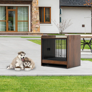 Modern Metal Wooden <strong>Cage</strong> for Pet End Table <strong>Dog</strong> Crate Furniture With Tray - Product Image 6