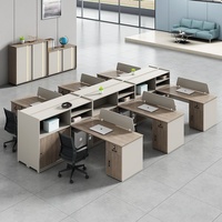 Bureau de travail modulaire en acier et bois, design simple et ouvert, mobilier de bureau sur mesure
