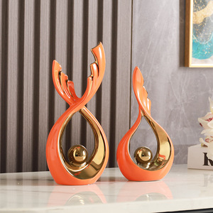 Lumière luxe de haute qualité aile d'ange artisanat en céramique porche meuble TV salon simple armoire à vin décoration - Product Image 1