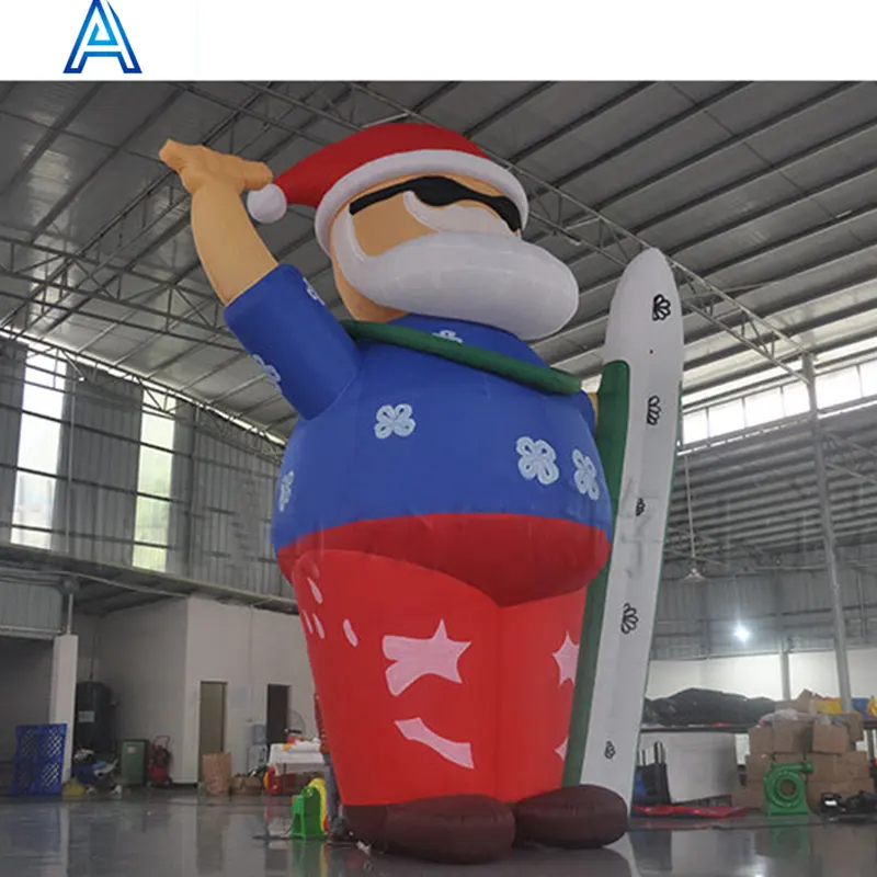 Christmas inflatable outdoor activity celebration blow up cartoon Santa Claus standing welcome model for inflatable figure doll