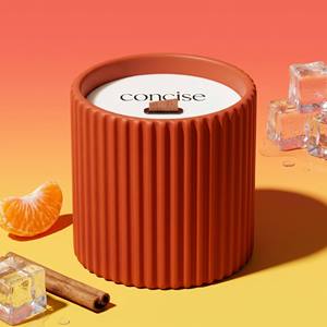 Luxury Ribbed Ceramic Jar Scented Soy Wax <b>Candle</b> With Wood <b>Wick</b> For Modern Home Decor Wholesale Private Label Premium Set - Product Image 1