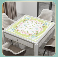 Tapis de mahjong de luxe en velours cristal doux, style américain, silencieux, anti-bruit, absorbant, protection de table, antidérapant en silicone