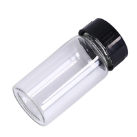 Fournisseur OEM RUIPACK OEM RTS Vente en gros Offre Spéciale mini flacon d'échantillon en verre transparent de 20ml avec couvercle noir en plastique à vis
