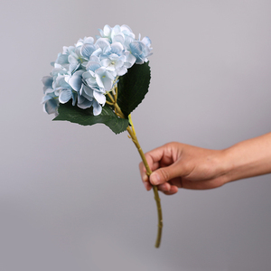 Hortensia en soie véritable bon marché longue tige éternelle 11 couleurs fleur d'hortensia artificielle pour décoration de mariage et de maison - Product Image 5