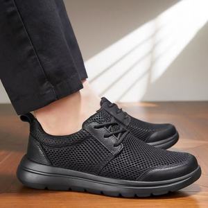 Zapatos de Estilo Deportivo para Hombre, Zapatillas para Caminar Ultraligeras y Transpirables, Talla Grande, Cierre de Cordones de Malla, Absorción de Impactos - Product Image 5