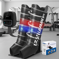 Masseur de jambes à compression d'air, 6 chambres, pompe portable, tissu TPU épaissi, fermeture éclair lisse, tube en silicone, logo personnalisé