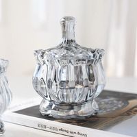 Boîte de rangement légère de luxe rétro transparente en verre avec couvercle pour bonbons, bijoux, aromathérapie, bougie, tasse, décoration de mariage