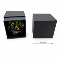 Ensemble de dés D20 en résine de 55 mm, grand format, avec crâne, œil de chat et nébuleuse à l'intérieur, dés polyédriques translucides pour jeux de rôle sur table (JRST), jeux de société, cadeau