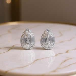 Orecchini di Diamanti di Lusso Taglio a Pera in Oro Bianco Colore D Naturali Certificati GIA Gioielli Classici da Sposa per Donna - Product Image 2