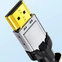 Câble SAMZHE en alliage de zinc plaqué or pour connecteur 50U, gaine en nylon, résolution 8K, projecteur HDTV, ordinateur, moniteur TV, câble mâle-mâle