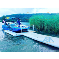 Plateforme de baignade gonflable Drop Stitch, quai flottant, plateforme de quai gonflable en forme de U pour bateau et jet-ski