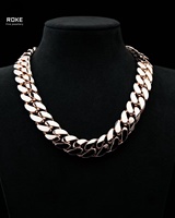 Chaîne cubaine Miami glacée personnalisée de 18 mm |   Or 9K-18K / Or rose |   Collier Hip Hop en diamant cultivé en laboratoire |   Certifié IGI/GIA