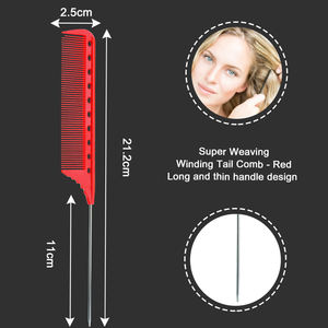 Peines de fibra de carbono resistentes al calor para peluquería, peines profesionales con cola de ratón de acero inoxidable, superventas - Product Image 2
