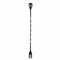 Cuillère à cocktail en acier inoxydable, motif en spirale, cuillère à mélanger, outil de bar, outils de barman