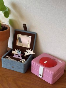 Apple Jewelry Boxes Cute Square Jewelry <b>Gift</b> Boxes Jewelry <b>Box</b> Portable Double-Layer <b>Large</b> Capacity Leather Jewelry <b>Box</b> - Product Image 1