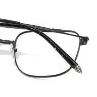 Lunettes de vue pour presbytie à double pont en titane, monture large, style punk, noir et argent, pour pilote, 2026