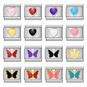 DIY Accessories Heart Butterfly Elastic Handmade Modular Italian Charm Pvd Stainless Steel Fashion Jewelry Bracelets Women <b>Men</b> - Product Image 1