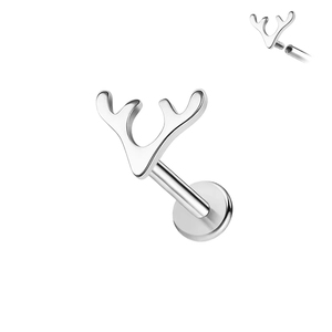 Khuyên tai dạng ghim bằng titan <span class=keywords><strong>JieCheng</strong></span> Astm F136 mạ bạc, cỡ 16 Gauge, ren trong, mặt sau phẳng - Product Image 5