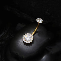 Anneau de nombril en titane ASTM-F136 plaqué or, piercing de nombril, bijoux de corps pour femmes pour les mariages