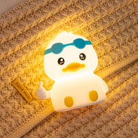 Veilleuse en silicone en forme de canard mignon, lampe de chevet LED rechargeable à changement de couleur RGB pour chambre d'enfant, commande tactile, cadeau pour bébé