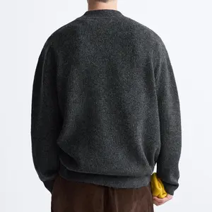 Custom LOGO Men Sweater Pullover Loose Wool Knitwear Crew Neck Long Sleeve Knit Top Knitted Designer Knit Sweater For Men