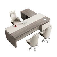 Ensemble bureau et chaise de direction en forme de L Shengli Boss avec câblage dissimulé, design moderne et minimaliste pour usage commercial