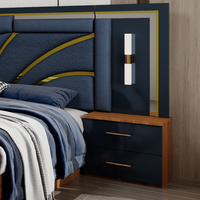 Ensemble de chambre à coucher en bois turc de luxe abordable avec lit double et 4 tiroirs, meuble de rangement moderne pour la maison, gain de place