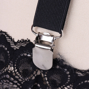 JINZHU Anello per Coscia Stile Americano Antiscivolo a Doppia Fila Nero Unisex, Clip per <span class=keywords><strong>Calze</strong></span> Antirughe, Elastici per Biancheria Intima, Alta Elasticità - Product Image 3